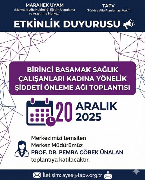 Birinci Basamak Sağlık Çalışanları Kadına Yönelik Şiddeti Önleme Ağı